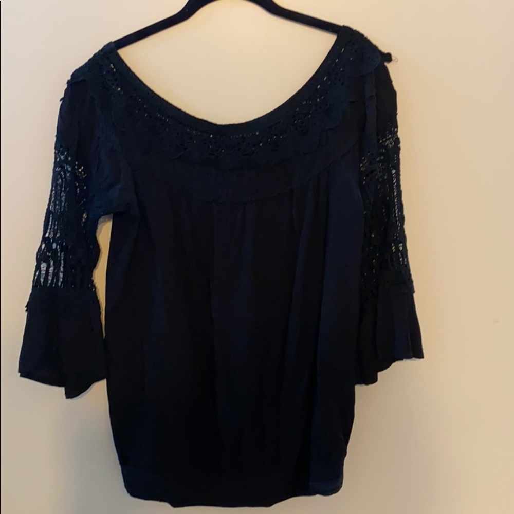 Black crochet blouse